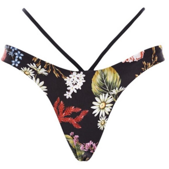 💕AGUA BENDITA💕 Egle Moss Bikini Bottoms ~ Black Floral Print Small S NWT - Picture 12 of 16